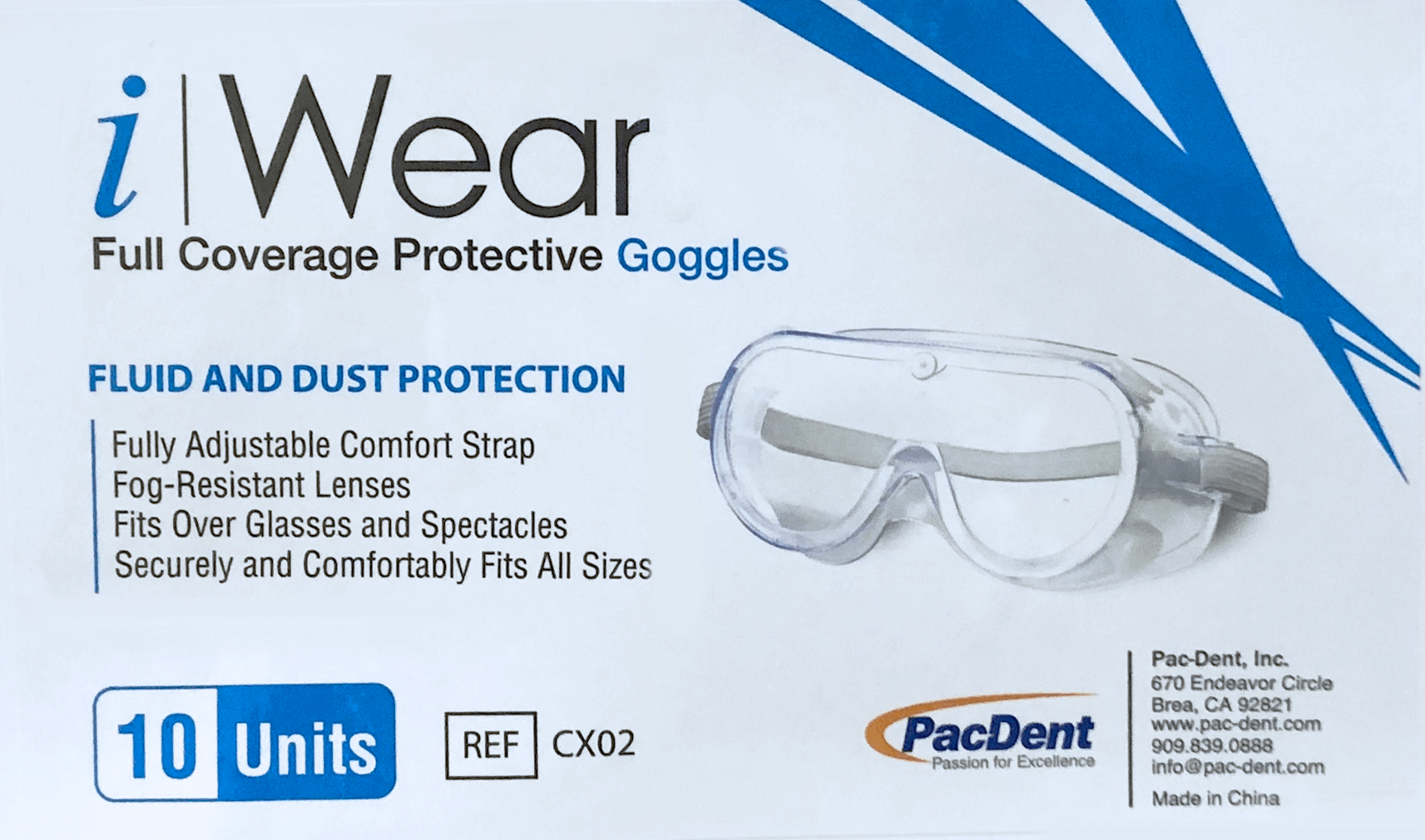 iWear Full Coverage Protective Goggles 10 Pack - Image 2