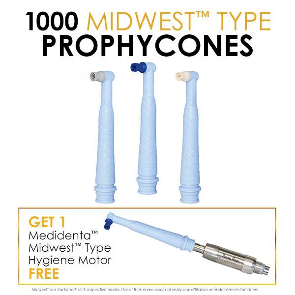 medidenta - hygiene - ProphyCone Deal and FREE Midwest Handpiece Motor